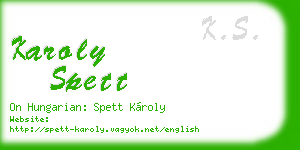 karoly spett business card